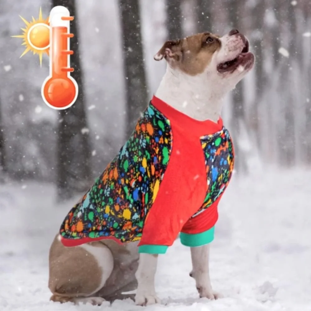 LOVINPET Super Soft Flannel Dog Apparel In Splatter Wide Multi-Red Print Sz XXL - Picture 5 of 10